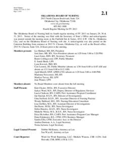 OKLAHOMA BOARD OF NURSING March 2013 Board Meeting Minutes