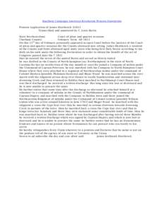 Southern Campaign American Revolution Pension Statements Pension Application of James Heathcock: S2613 Transcribed and annotated by C. Leon Harris State Northcarolina} Court of pleas and quarter sessions Chatham County}