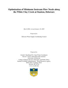 Optimization of Minimum Instream Flow Needs along the White Clay Creek at Stanton, Delaware