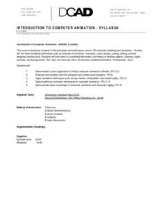 Microsoft Word - Introduction to Computer Animation  Syllabus