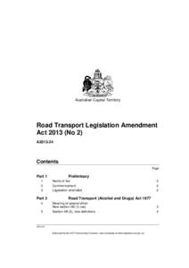 Road Transport Legislation Amendment Act[removed]No 2)