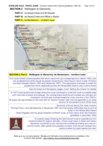 OVERLAND GOLD - TRAVEL GUIDE: Overland routes to the Victorian goldfields in[removed]Page 13 of 21 SECTION 2 Wellington to Glenorchy PART A: via Reedy Creek and Mt Arapiles