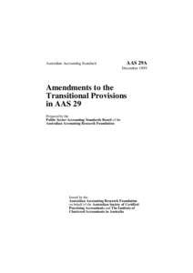 Australian Accounting Standard  AAS 29A December[removed]Amendments to the