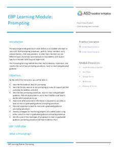 EBP Learning Module: 
Prompting