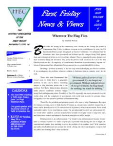 First Friday News & Views THE MONTHLY NEWSLETTER  Wherever The Flag Flies