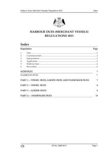 Harbour Dues (Merchant Vessels) Regulations[removed]Index c HARBOUR DUES (MERCHANT VESSELS)