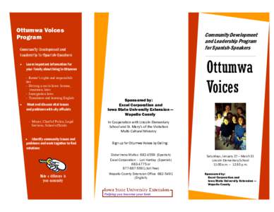 Ottumwa Voices Program Community Development and Leadership Program for Spanish-Speakers