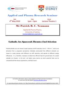 Plasma / Cathodic arc deposition / Guiding center / Matter / Physics / Plasma physics / Astrophysics