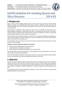 IACDS Guideline for avoiding Quartz and Silica Diseases, [removed]