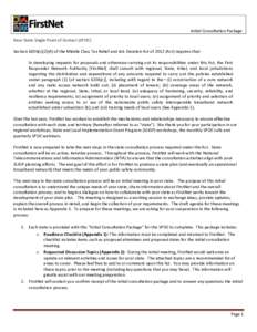 Initial Consultation Package Dear State Single Point of Contact (SPOC): Section 6206(c)(2)(A) of the Middle Class Tax Relief and Job Creation Act of[removed]Act) requires that: In developing requests for proposals and othe