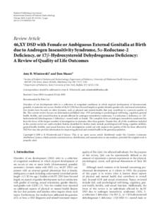 Hindawi Publishing Corporation International Journal of Pediatric Endocrinology Volume 2009, Article ID[removed], 7 pages doi:[removed][removed]Review Article