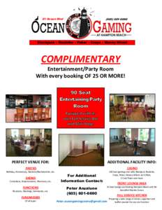 81 Ocean Blvd[removed]Blackjack – Roulette – Poker – Craps – Money Wheel