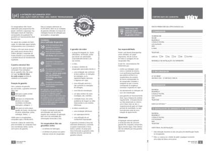 A extensão de garantia Stûv : uma ação simples para uma maior tranquilidade CERTIFICADO DE GARANTIA  O