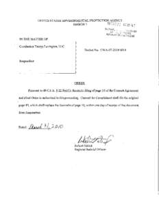 consent agreement, cornhusker energy lexington llc, lexington, nebraska, march 31, 2010, cwa[removed]