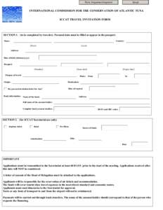 Email  Print /Imprimer/Imprimir INTERNATIONAL COMMISSION FOR THE CONSERVATION OF ATLANTIC TUNA ICCAT TRAVEL INVITATION FORM