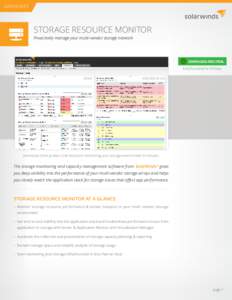 DATASHEET  Storage Resource Monitor Proactively manage your multi-vendor storage network  DOWNLOAD FREE TRIAL