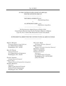 Supplemental Brief for the United States as Amicus Curiae: Motorola Mobility LLC, v. AU Optronics Corp., et al.