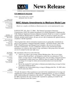 Microsoft Word - NAICreleasemedicare.doc