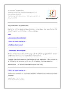 ®  job movement Rüdiger Möller Newsletter Betriebliches Gesundheitsmanagement Nr. 5  ®