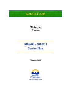 Ministry of Finance[removed] – [removed]Service Plan