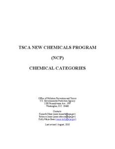 TSCA New Chemicals Program (NCP) Chemical Categories (August 2010 version)