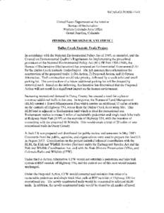 WCAO-GJ-FONSI[removed]United States Department of the Interior Bureau of Reclamation · Western Colorado Area Office Grand Junction, Colorado FINDING OF NO SIGNIFICANT IMP ACT