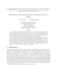 An extended abstract of this paper appears in Kaoru Kurosawa (Ed.): Advances in Cryptology ASIACRYPT 2007, volume 4833 of Lecture Notes in Computer Science, pages 265–282, Springer-Verlag, 2007. This is the full versio
