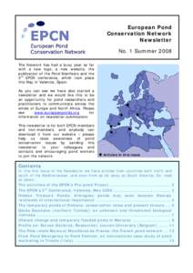 Newsletter of the European Pond Conservation Network