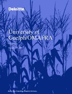 University of Guelph/OMAFRA Impact Study December 14, 2007  Table of contents