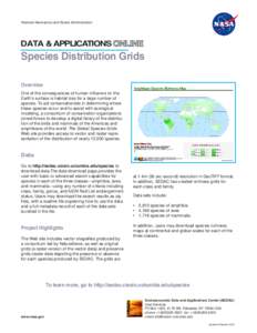 National Aeronautics and Space Administration  DATA & APPLICATIONS Species Distribution Grids Overview