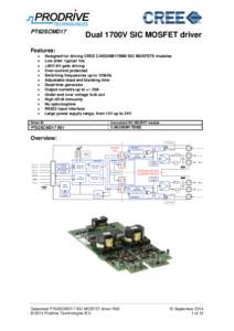 PT62SCMD17  Dual 1700V SIC MOSFET driver Features: 