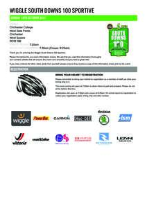 WIGGLE SOUTH DOWNS 100 SPORTIVE SUNDAY 18TH OCTOBER 2015 VENUE: Chichester College West Gate Fields