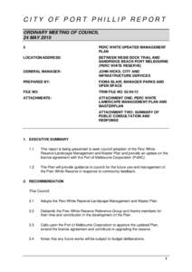 CITY OF PORT PHILLIP REPORT ORDINARY MEETING OF COUNCIL 24 MAYPERC WHITE UPDATED MANAGEMENT