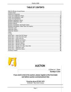 Poultry[removed]TABLE OF CONTENTS RNCAS Officials, Annual Shows Judging Panel Awards & Prizemoney