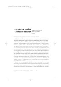csr12[removed][removed]:03 AM Page 183  From cultural studies to  cultural research