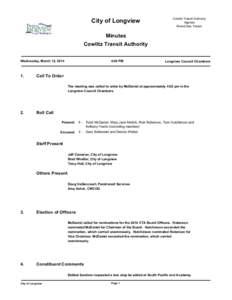City of Longview  Cowlitz Transit Authority Agenda RiverCities Transit