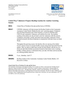 United Way of Northern Nevada and the Sierra 639 Isbell Rd., Suite 460 Reno, NV[removed]8668 www.uwnns.org