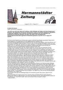 Deutsches Wochenblatt erscheint jeden Freitag in Sibiu / Hermannstadt, Rumänien  Ausgabe NrAugust 2011 Zu Gast in der Heimat Siebtes Heimattreffen in Neppendorf