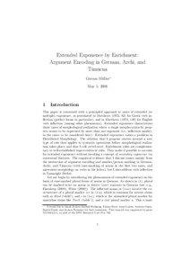 Extended Exponence by Enrichment: Argument Encoding in German, Archi, and Timucua