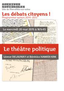 Le théâtre politique : Léonor DELAUNAY et Bérénice HAMIDI-KIM