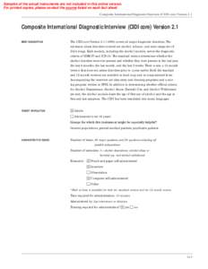 Composite International Diagnostic Interview (CIDI core) Version 2.1