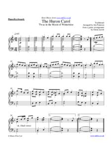 Sheet Music from www.mfiles.co.uk  Piano/Keyboard: The Huron Carol