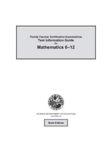 FTCE Test Information Guide for Mathematics 6-12