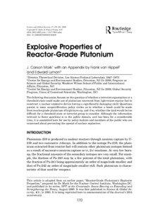 Actinides / Isotopes of plutonium / Nuclear materials / Plutonium / Critical mass / Reactor-grade plutonium / Nuclear fission / Weapons-grade / MOX fuel / Nuclear technology / Nuclear physics / Chemistry