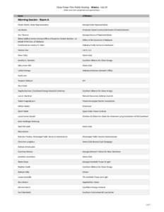 Speaker List for Atlanta Clean Power Plan Public Hearing - July 29, 2014