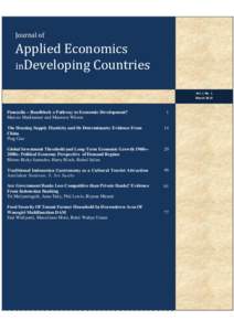 Journal of  Applied Economics inDeveloping Countries Vol. 1 No. 1 March 2014