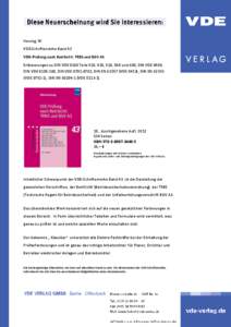 Hennig, W. VDE-Schriftenreihe Band 43 VDE-Prüfung nach BetrSichV, TRBS und BGV A3