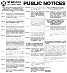 PUBLIC NOTICES NOTICE IN ACCORDANCE WITH SECTION 73 OF THE PLANNING (LISTED BUILDINGS AND CONSERVATION AREAS) ACT 1990 CONCERNING PROPOSED DEVELOPMENT IN A CONSERVATION AREA