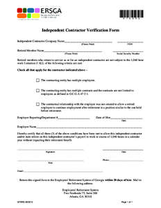 *G7$ERS* Independent Contractor Verification Form Independent Contractor Company Name_________________________________ __________________