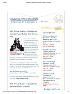 [removed]News from the Windsor-Essex Regional Chamber of Commerce April 15, 2014